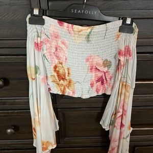 Tube top with frill arms